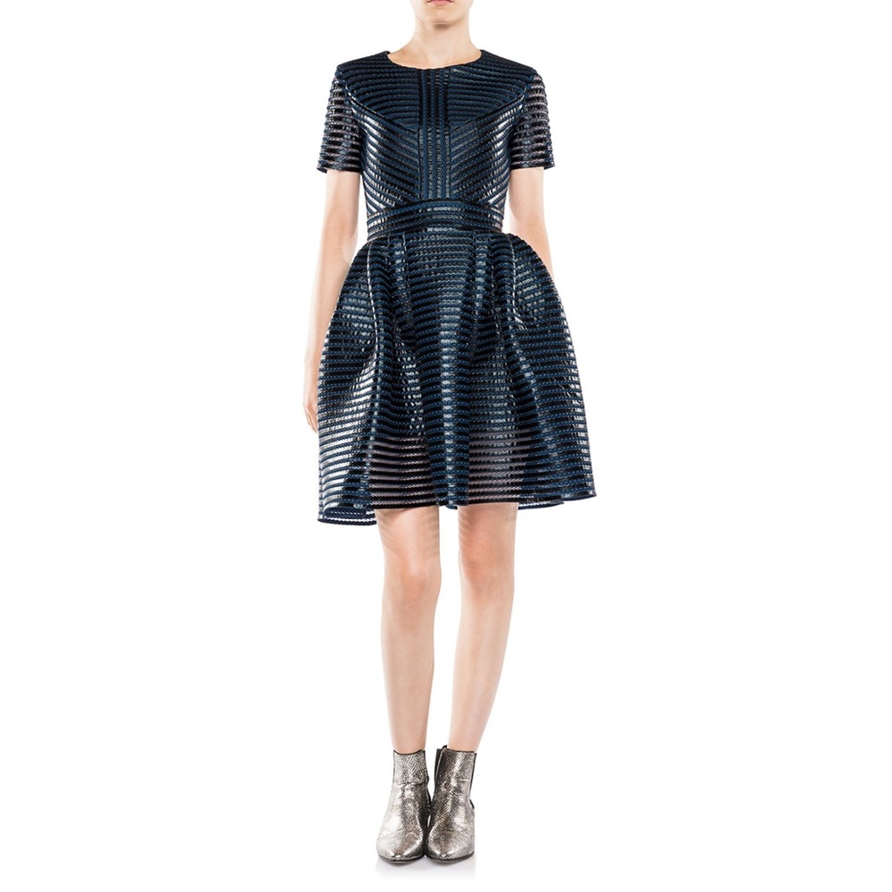 MAJE Roybridge Striped Mesh Dress